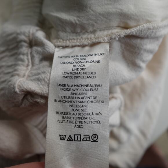 Anthropologie Pants Womens Extra Large Jogger Cargo Linen Ivory Pull On Baggy - Picture 9 of 10